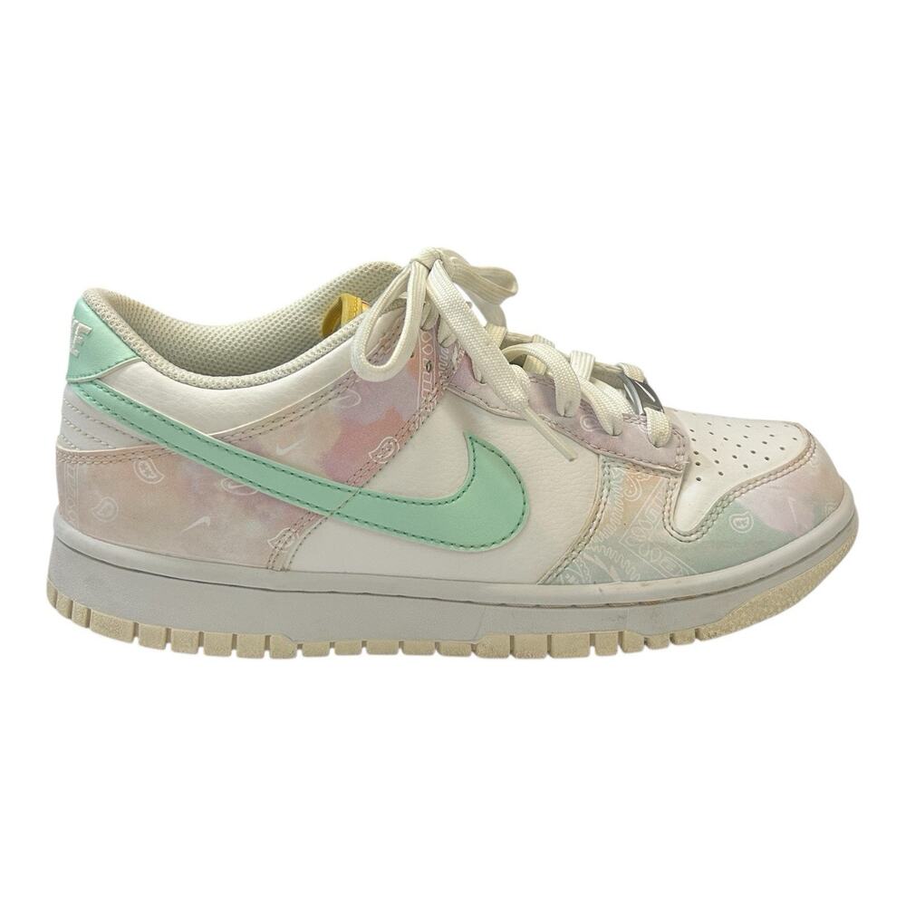 Nike Dunk Low White/Mint Foam Phantom Paisley Print Athletic Shoes Size 7